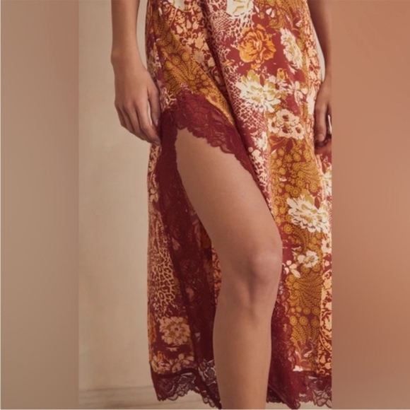 Free People Intimately Right Now Lacy Silky Bohemian Midi Slip - Picture 4 of 6
